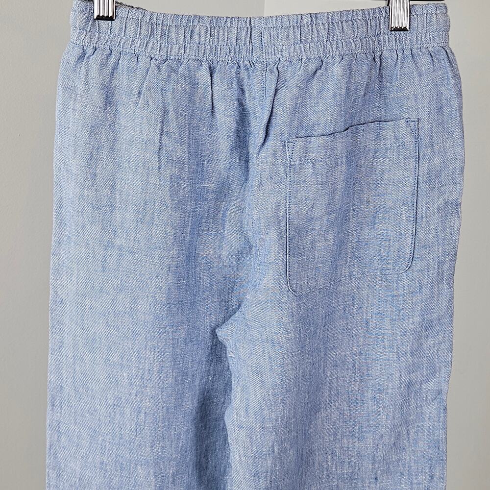 Crewcuts Blue Linen Wideleg Drawstring Pants‎ | Youth Kid's 12 - Picture 6 of 14
